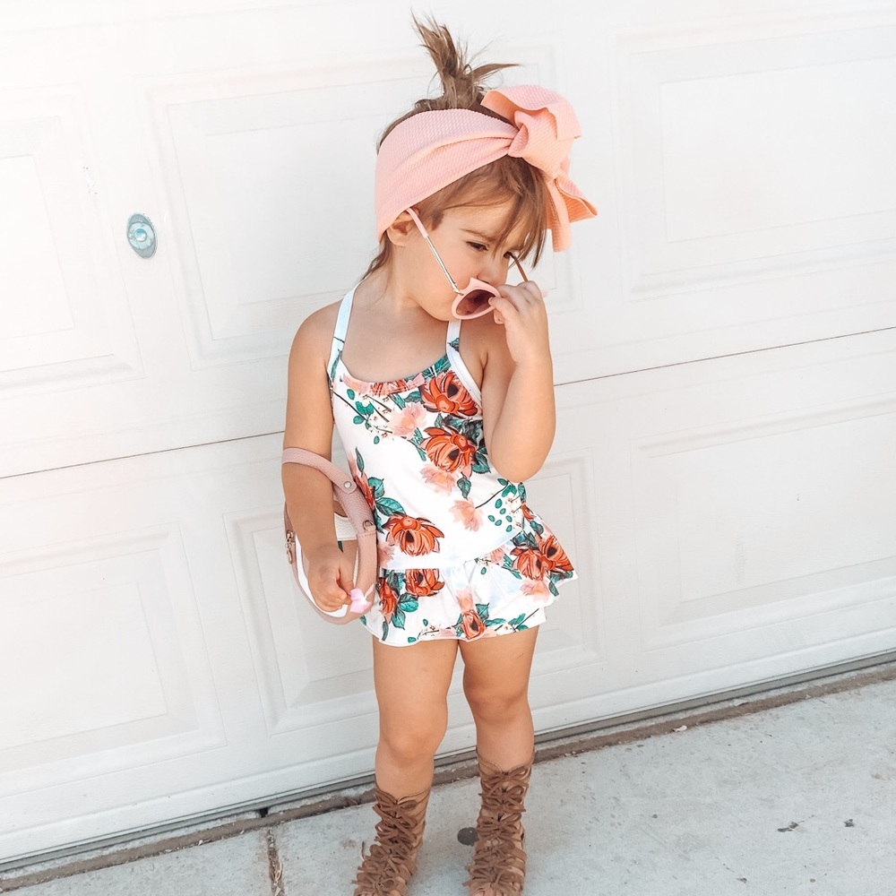 Handmade 2 piece floral toddler set